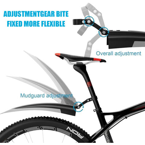 Garde-boue Réglable VTT Et Vélo De Route - Avant Et Arrière - Protection Contre La Boue Et L'eau