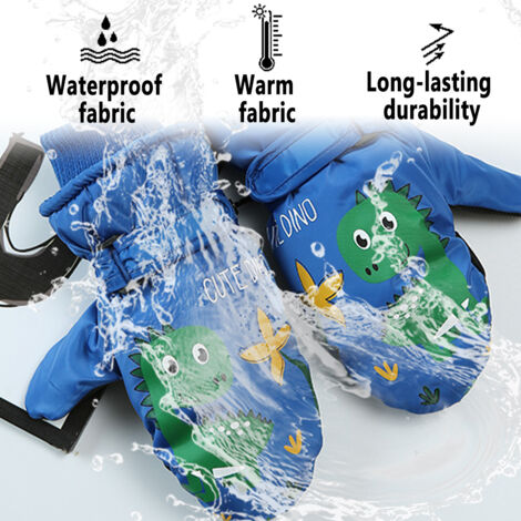 Azarxis Gants d'hiver imperméables pour enfants de 4 à 12 ans, garçons
