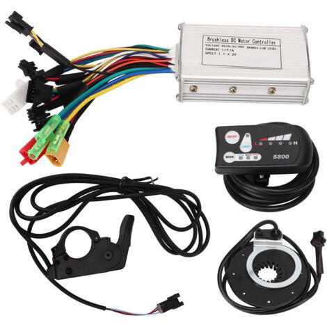 Kit de contrôleur de moteur pour vélo électrique, moteur sans balais, contrôleur à onde sinusoïdale, booster, accélérateur au pouce, 24 V, 36 V, 48 V (1/5)