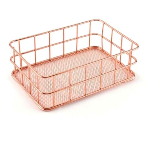 panier de rangement en fer pour cosmétiques de bureau, bijoux, papeterie, traitement du métal (1/5)