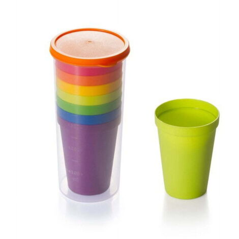 Lot de 8 gobelets en plastique (240 ml) - Compatibles micro-ondes, lave-vaisselle et congélateur - Incassables et légers - Idéaux pour les jus, l'eau et bien plus encore (1/5)