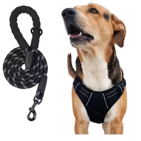 Harnais de sécurité réfléchissant avec sangle réglable pour une visibilité et un contrôle accrus lors des promenades pour les chiens de petite et moyenne taille. (1/5)