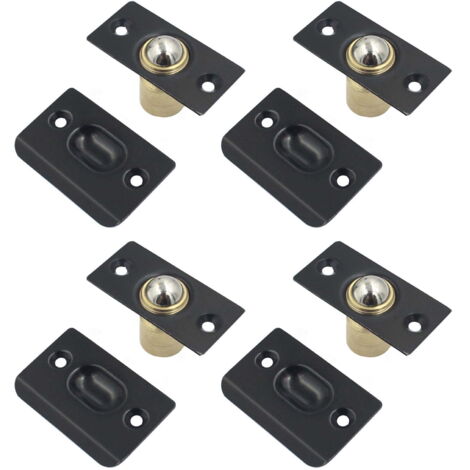 Lot de 4 loquets à bille de rechange pour portes de placard, quincaillerie de porte en acier inoxydable, double réglage, robuste, à enfoncer, pour portes intérieures de garde-manger (1/5)
