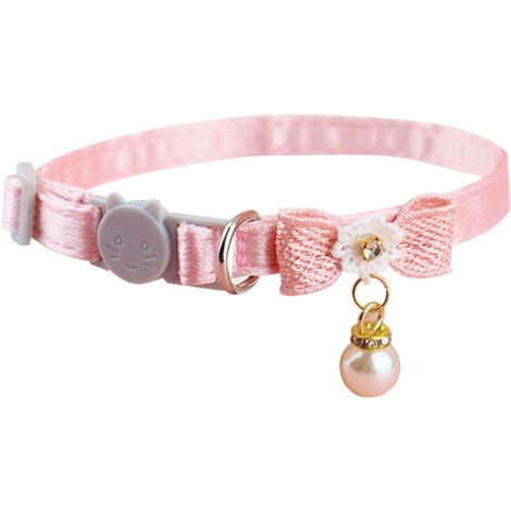 Collier pour animaux de compagnie ajustable, doux et tendance, avec nœud papillon et pendentif perle. Idéal pour les promenades quotidiennes et les fêtes. Largeur du nœud : 1 cm / 0,4 po, longueur : 2