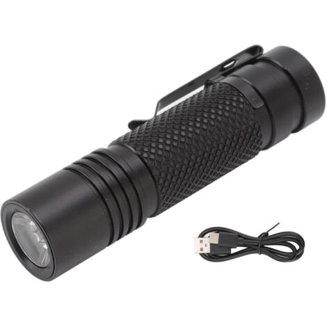 Mini lampe torche ultra-lumineuse portable 800 lm, rechargeable par USB, étanche, cinq modes d'éclairage, idéale pour le camping, les situations d'urgence et les activités de plein air. (1/5)