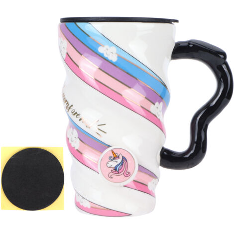 Mug original grande capacité avec couvercle, tasse de bureau en céramique pour café, vin et thé - Type B (1/5)