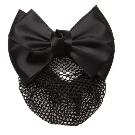 Filet à cheveux à nœud papillon, élégant, barrette, pince à chignon pour serveuse/infirmière, filet à nœud papillon noir (1/5)