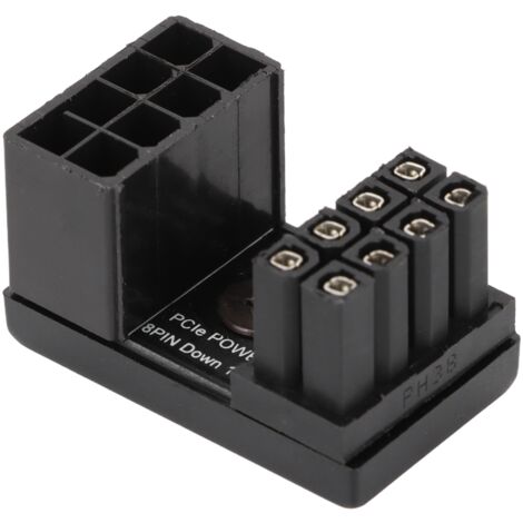 Adaptateur coudé à 180 degrés, soudé solidement, 8 broches femelle vers 8 broches mâle avec coque isolante pour carte graphique de bureau (PH38A+ 1 pièce) (1/5)