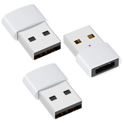 Adaptateur de câble de données pour téléphone portable en plastique blanc (lot de 3)