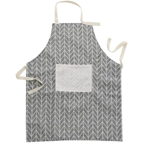 Tablier en coton et lin, imperméable et résistant aux huiles, avec poche (Grey Arrow) (1/5)