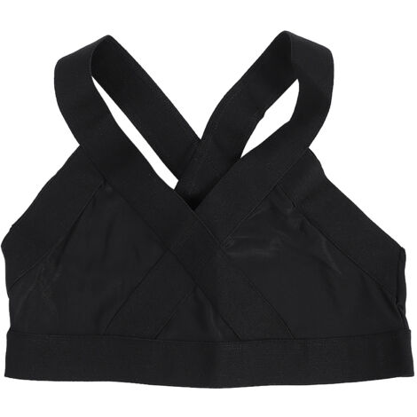 Soutien-gorge de sport sans armatures pour femme, gilet de yoga et de course à pied, idéal pour l'entraînement et le fitness (Noir XL) (1/5)