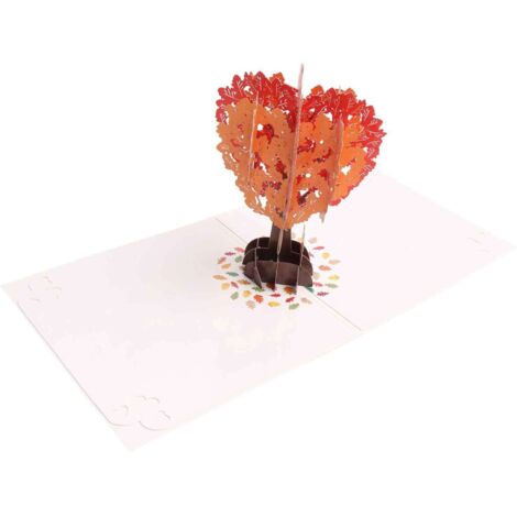 Carte de vœux interactive en 3D représentant un couple d'écureuils et un arbre en forme de cœur, avec enveloppes et autocollants supplémentaires. Carte de Saint-Valentin 3D, cadeau d'anniversaire pour (1/5)