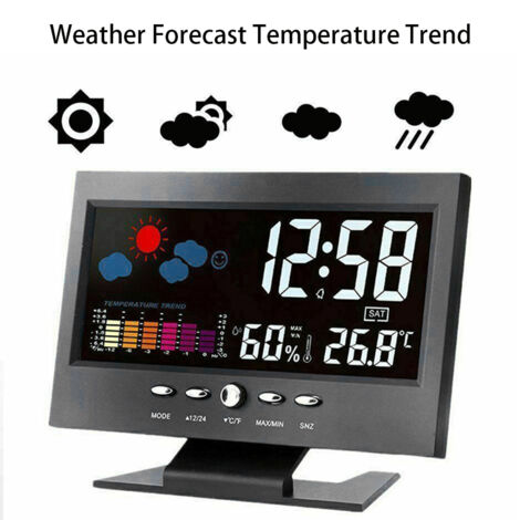 Uxsjakjsd Horloge Bluetooth AI Intelligente - Horloge Bluetooth Intelligente à Grand Écran avec Affichage de la Température pour la Décoration de, la Chambre à Coucher et Le Bureau - Blanc