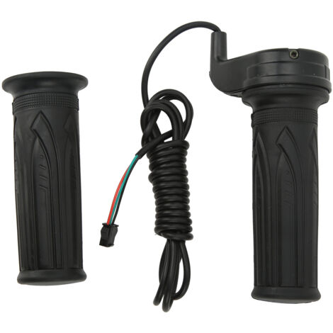Poignée d'accélérateur universelle à rotation complète pour guidon de 22 mm et trottinettes électriques, noire