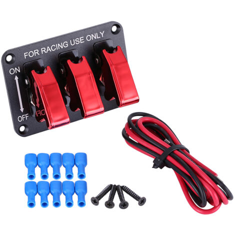 Panneau de commande à bascule 3 groupes 12 V pour voiture de course rouge - Panneau de commande à bascule 3 groupes 12 V pour voiture de course rouge (1/5)