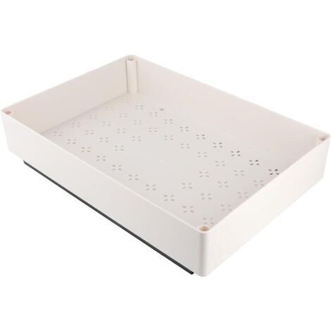 Tiroir coulissant de cuisine, tiroir coulissant de meuble, tiroir télescopique, sans perçage ni clouage, 27 cm de large x 40 cm de profondeur x 9 cm de haut (blanc)