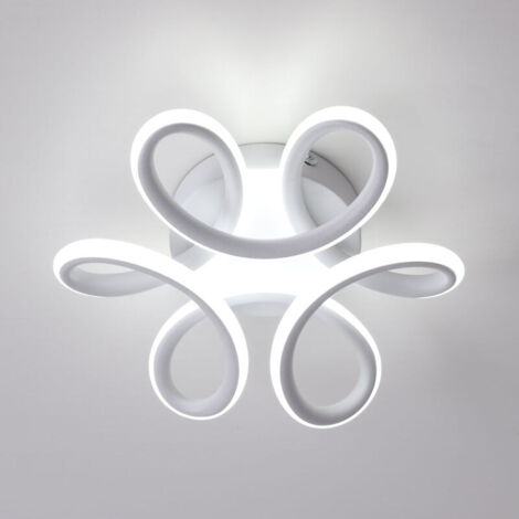 Plafonnier LED suspendu de 30 W, au design incurvé moderne, idéal pour les couloirs, balcons, salons, cuisines, salles de bains et chambres. Diamètre : 26 cm, lumière blanche froide 6 000 K.