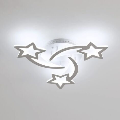 Plafonnier LED 30W, plafonnier moderne en forme d'étoile, convient aux chambres et aux chambres d'enfants, lumière blanche froide 6000K. (1/5)