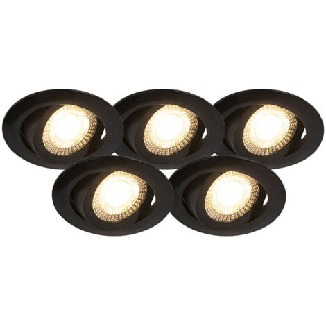 Carmdering -Intensité variable dirigéSpots encastrés (avec variateurs) - 5lampe - 0longueur en millimètres -noir -moderne -éclairage intérieur -salon chambre à coucher cuisine Salle à manger (1/5)