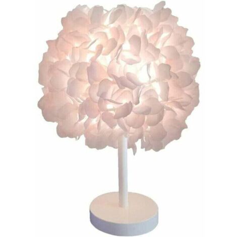 Lampe de chevet en soie ornée de roses, abat-jour moderne et élégant en plumes, lampe de table/de bureau, décoration pour salon/chambre, décoration de mariage. (1/5)