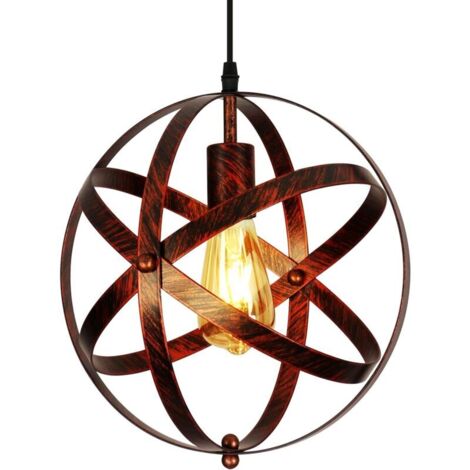 Suspension de style industriel rétro, 30 cm de diamètre, douille E27, adaptée à l'éclairage des restaurants, bars et autres salles à manger. (1/5)