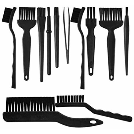 Kit de nettoyage pour ordinateur portable et téléphone portable (12 pièces) comprenant une mini brosse, des outils de nettoyage pour clavier et téléphone portable, et une pince à épiler.