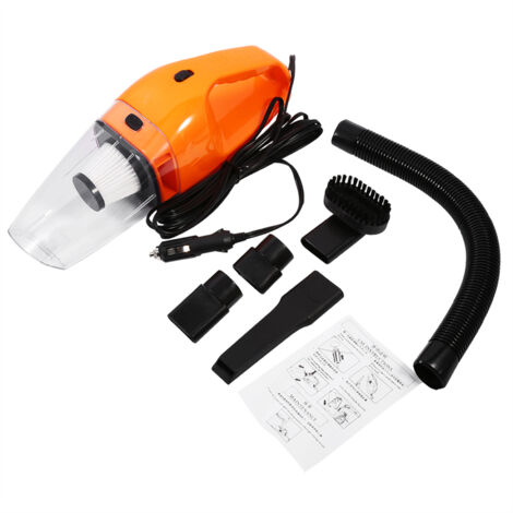Aspirateur de voiture portable 12 V 120 W pour liquides et poussières, avec câble de 5 m (orange) (1/5)