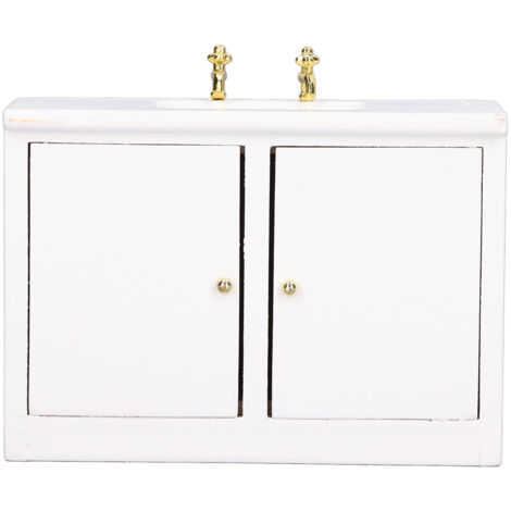 Meuble vasque miniature à l'échelle 1:12, reproduction fidèle d'une scène de vie réelle, accessoires de décoration miniatures pour maison de poupée. (1/5)