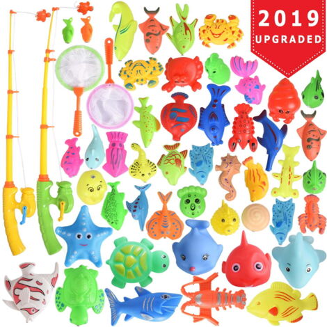 Ensemble de 40 jouets de pêche magnétiques pour apprendre et s'amuser dans le bain ou la piscine. (1/5)