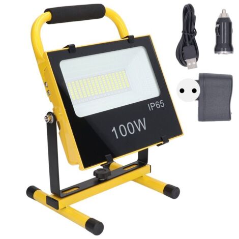 Ampoule Carmdering 100W 9000LM 6500KLampe de travail rechargeable pour une utilisation en extérieur dirigéprojecteurs, lampes portables IP65étanche,100-240 V CAPrise standard européenne (1/5)
