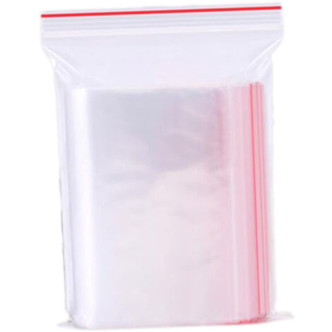 100 sachets transparents refermables (10 x 15 cm), sachets à fermeture éclair, sachets en plastique transparents (1/5)