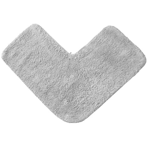 Ce tapis d'angle de salle de bain en microfibre ultra-doux, très absorbant et antidérapant, mesurant 80 x 80 cm, est un choix idéal pour les sols de salle de bain. (1/5)