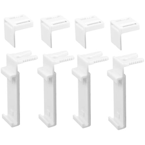 Ensemble de quatre supports de fixation pour stores enrouleurs, crochets doubles pour stores enrouleurs, installation de mini stores enrouleurs sans perçage, support de fixation long. (1/5)