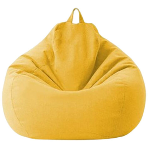 Housse de pouf - Taille non spécifiée - XXL - Jaune - Lavable en machine - Accès facile aux jouets (1/5)