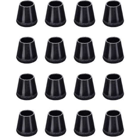 Coussins de chaise, protège-pieds de chaise en silicone, 16 protège-pieds de chaise avec patins en feutre, couvre-pieds antidérapants, adaptés aux sols en bois, réduisant le bruit et les rayures (1,5- (1/5)