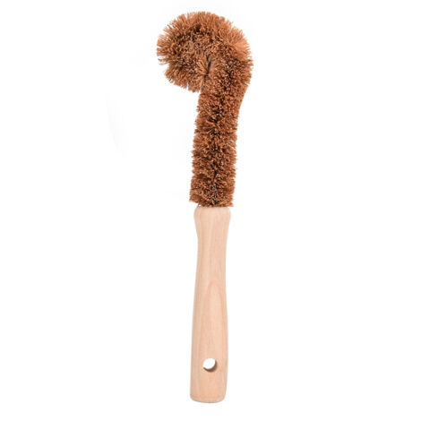 Cette brosse de nettoyage à long manche en fibre de coco est idéale pour nettoyer les bouteilles, les cafetières et les verres. (1/5)