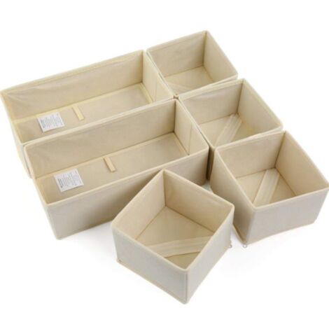Boîtes de rangement pour sous-vêtements - lavables, lot de 6 - Boîtes de rangement pour sous-vêtements - lavables, lot de 6