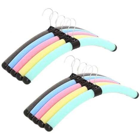 Ensemble de 10 cintres en mousse réglables pour enfants, 10 pièces par paquet, cintres pliables pour pantalons et costumes (1/5)