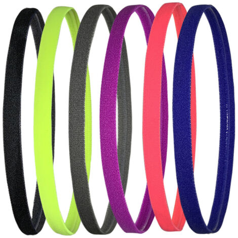 Lot de 6 bandeaux de sport élastiques, antidérapants et absorbant la transpiration, unisexes. (1/5)