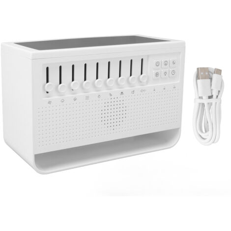 Diffuseur de fumée à bruit blanc USB, diffuseur d'arômes à flamme simulée et bruit blanc pour la maison et le bureau. (1/5)
