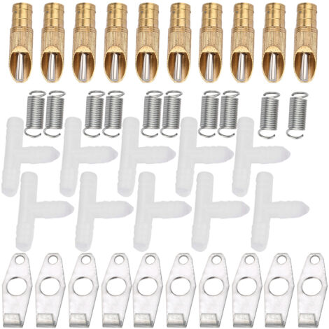 Ensemble de 10 abreuvoirs automatiques à tétine en acier inoxydable, adaptés aux lapins, souris et furets (type bec de canard). (1/5)