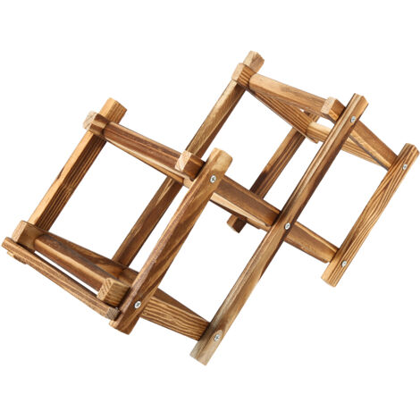Ce casier à vin classique en bois peut contenir trois bouteilles de vin et convient parfaitement à la décoration et à la présentation d'un bar à domicile. (1/5)