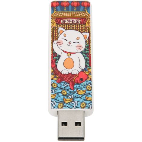 Clé USB à motif chat mignon, compatible avec le branchement à chaud, plug and play, norme USB 2.0, résistante aux chocs et portable. (1/5)