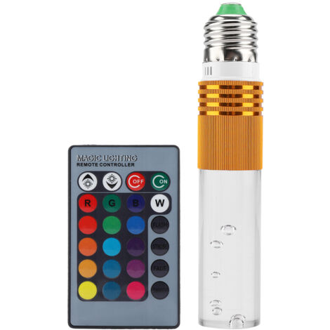 Ampoule LED cristal RGB 3W E27 à 16 couleurs changeantes avec télécommande (or). (1/5)