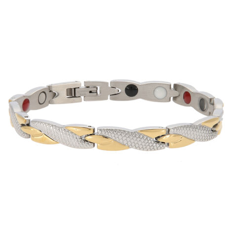 Bracelet magnétique torsadé élégant pour soulager les douleurs arthritiques et prendre soin de votre peau. (1/5)