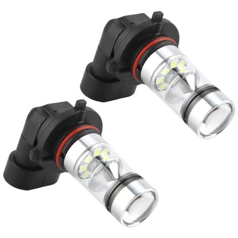 Lot de 2 ampoules LED blanches 9005/H10 100 W 6000 K pour phares, feux de brouillard et feux de jour de voiture (1/5)