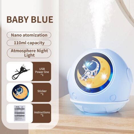 Humidificateur - 1 Unité - Plastique - Aromathérapie Silencieuse - Maison Bureau Chambre - Bleu Clair (1/5)
