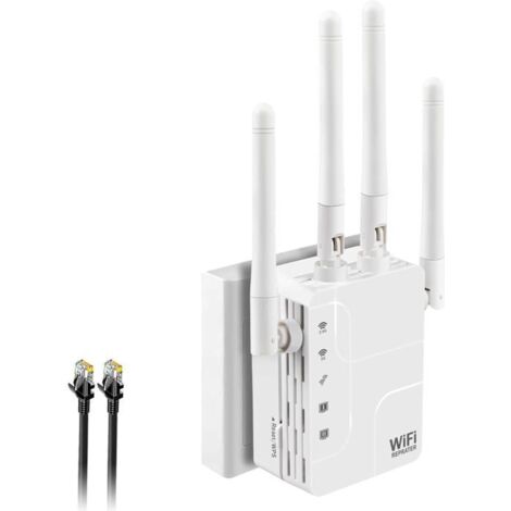 1 répéteur wifi, dualband 5ghz et 2.4ghz, 4 antennes, 2 ports, wps, pour maison (1/4)