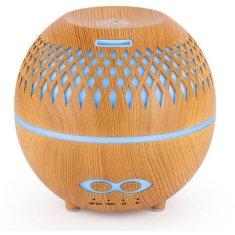 Humidificateur Ultrasonique 400ml - Design Sphérique Grain De Bois - Minuterie Silencieuse Pour Maison (1/5)