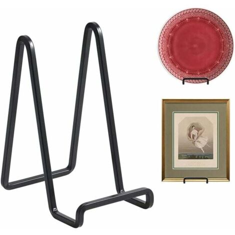 Présentoir à assiettes style chevalet - Support décoratif en métal de 15 cm - Cadre photo de bureau - Présentoir en fer forgé, idéal pour assiettes, livres, ustensiles de cuisine, cartes postales, œuv (1/5)